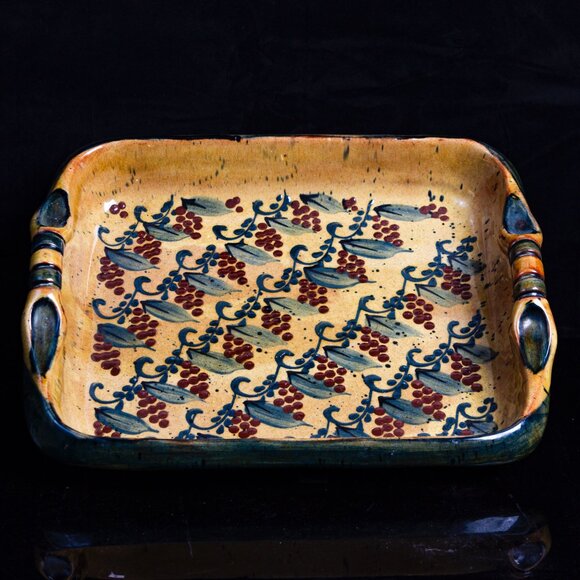 FF Griffi Corsican Ceramic Tray - Signed Terraghja Di Corti Handcrafted Tray - Picture 3 of 10